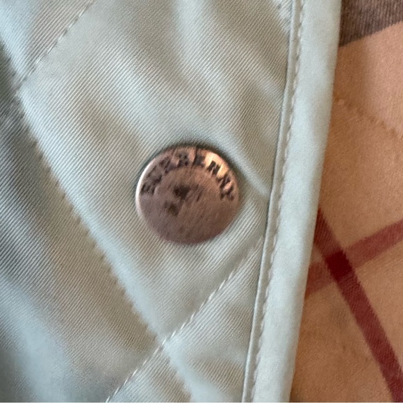 BURBERRY LONDON Quilted Mint Green Tiffany Blue Nova Check Lined Jacket Size XS - Picture 12 of 12